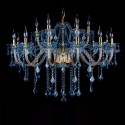 18 Light (12+6) 2 Tiers Blue Candle Style Crystal Chandelier