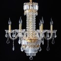 6 Light Gold Candle Style Crystal Chandelier