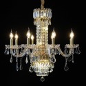 8 Light Gold Candle Style Crystal Chandelier