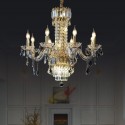 8 Light Gold Candle Style Crystal Chandelier