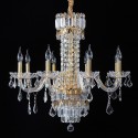 8 Light Gold Candle Style Crystal Chandelier