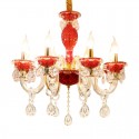 8 Light Red Candle Style Crystal Chandelier