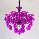 8 Light Red Purple Blue Candle Style Crystal Chandelier