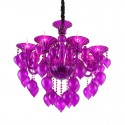 8 Light Red Purple Blue Candle Style Crystal Chandelier