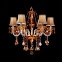 6 Light Amber Candle Style Crystal Chandelier