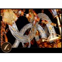 6 Light Amber Candle Style Crystal Chandelier