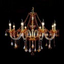 8 Light Amber Candle Style Crystal Chandelier