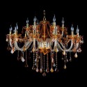 18 Light (12+6) 2 Tiers Amber Candle Style Crystal Chandelier