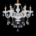 6 Light White Candle Style Crystal Chandelier