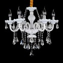 6 Light White Candle Style Crystal Chandelier