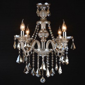 4 Light Cognac Colour Candle Style Crystal Chandelier