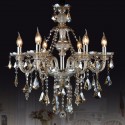 6 Light Cognac Colour Candle Style Crystal Chandelier