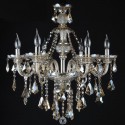 6 Light Cognac Colour Candle Style Crystal Chandelier