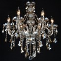 6 Light Cognac Colour Candle Style Crystal Chandelier