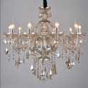 10 Light Cognac Colour Candle Style Crystal Chandelier