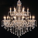 18 Light (12+6) 2 Tiers Cognac Colour Candle Style Crystal Chandelier