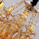 8 Light Amber Candle Style Crystal Chandelier