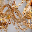 18 Light (12+6) 2 Tiers Amber Candle Style Crystal Chandelier