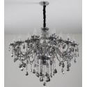 18 Light (12+6) 2 Tiers Gray Candle Style Crystal Chandelier