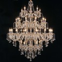 35 Light (5+15+10+5) 3 Tiers Cognac Colour Huge Candle Style Crystal Chandelier