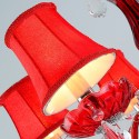 6 Light Red Candle Style Crystal Chandelier