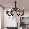 8 Light Coffee Candle Style Crystal Chandelier