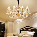 8 Light Gold Candle Style Crystal Chandelier