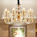 10 Light Gold Candle Style Crystal Chandelier