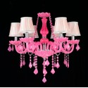 6 Light Pink Candle Style Crystal Chandelier