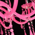 6 Light Pink Candle Style Crystal Chandelier