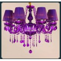 8 Light Purple Candle Style Crystal Chandelier