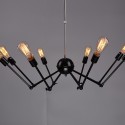 Black Retro Vintage Metal 8 Light Single Tier Chandelier