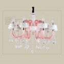 10 Light Pink Kids Room Candle Style Crystal Chandelier