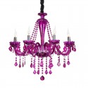 8 Light Purple Candle Style Crystal Chandelier