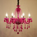 8 Light Purple Candle Style Crystal Chandelier