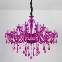 18 Light (12+6) 2 Tiers Purple Candle Style Crystal Chandelier