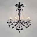 10 Light Black Retro Candle Style Crystal Chandelier