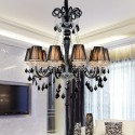 10 Light Black Retro Candle Style Crystal Chandelier