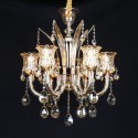 6 Light Silver Candle Style Crystal Chandelier