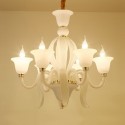 6 Light White Candle Style Crystal Chandelier