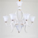 6 Light White Candle Style Crystal Chandelier