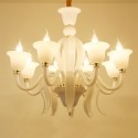 8 Light White Candle Style Crystal Chandelier