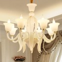 8 Light White Candle Style Crystal Chandelier