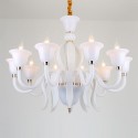 10 Light White Candle Style Crystal Chandelier