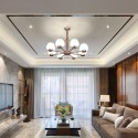 8 Light Modern/ Contemporary Chandelier with Glass Shade