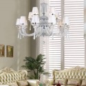 15 Light (10+5) 2 Tiers Clear Candle Style Crystal Chandelier