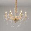 6 Light Champagne Candle Style Crystal Chandelier