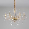 6 Light Champagne Candle Style Crystal Chandelier