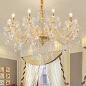 10 Light Champagne Candle Style Crystal Chandelier