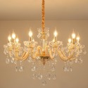 10 Light Champagne Candle Style Crystal Chandelier